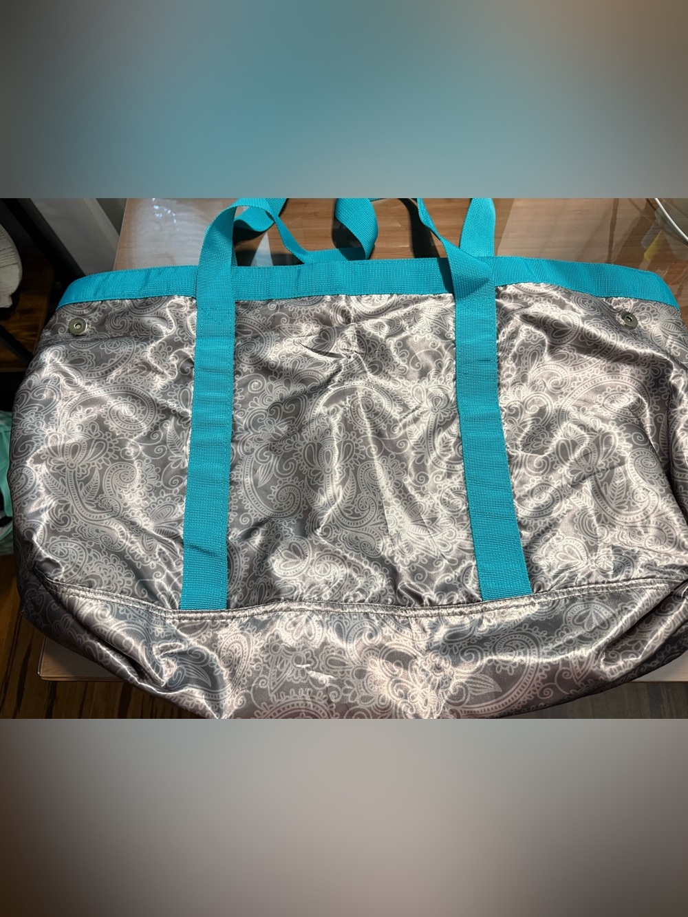 Women’s Paisley 24-inch Yoga Bag with Turquoise Straps